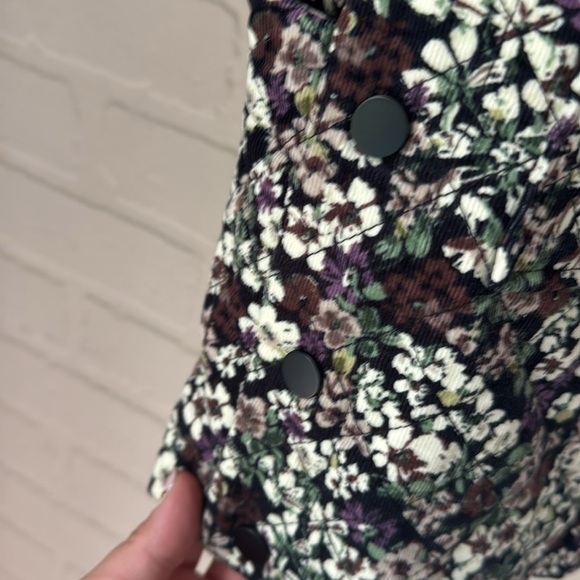 Mango vest Boxy floral corduroy XS Small NEW quilted pocket snap detail - Picture 5 of 6